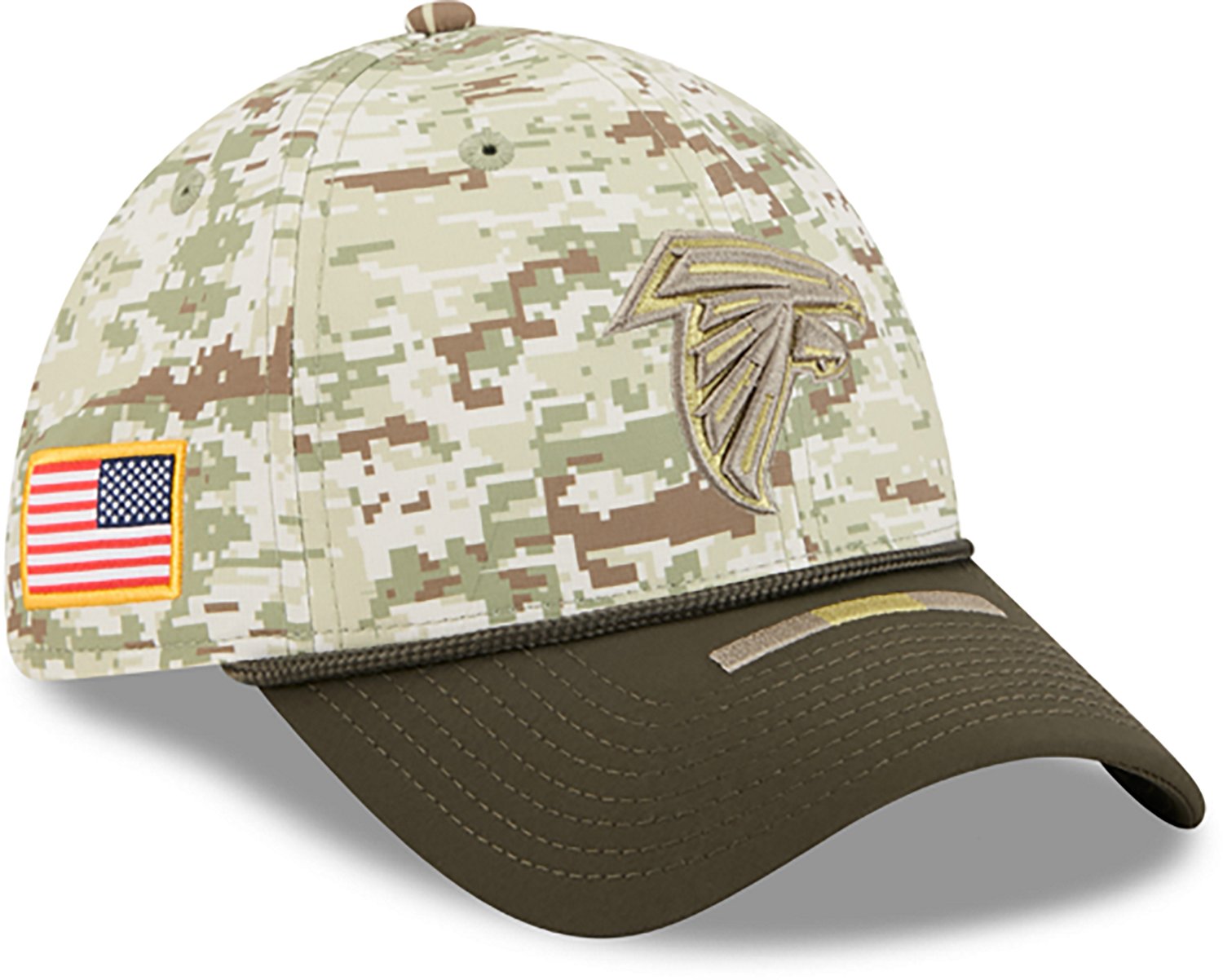 New Era Men's Falcons 25 Salute to Service Camo 39THIRTY Cap - view number 5