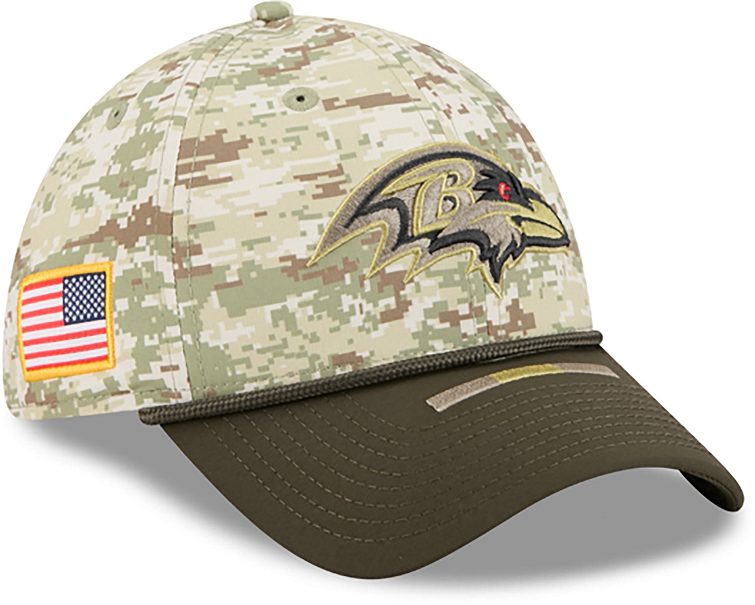 New Era Men's Ravens 25 Salute to Service Camo 39THIRTY Cap - view number 5