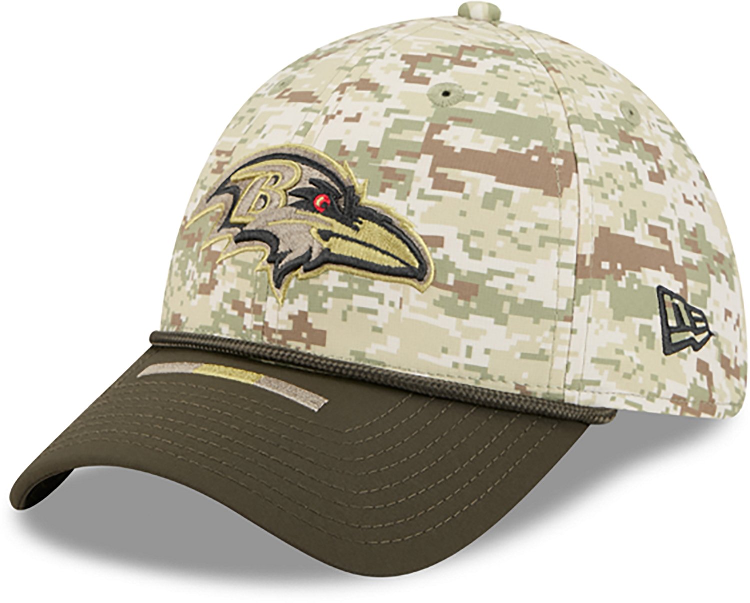 New Era Men's Ravens 25 Salute to Service Camo 39THIRTY Cap - view number 6