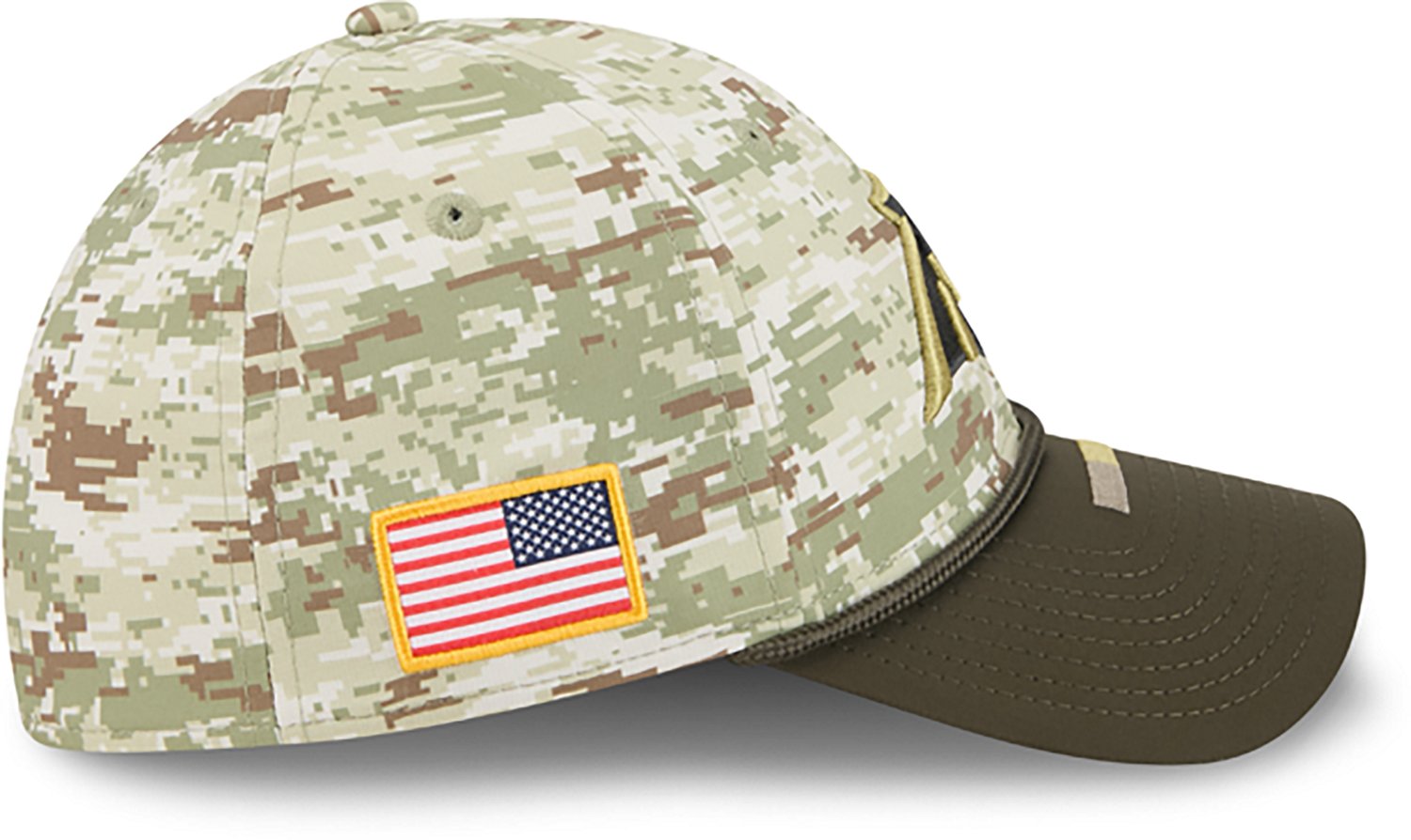 New Era Men's Panthers 25 Salute to Service Camo 39THIRTY Cap - view number 3