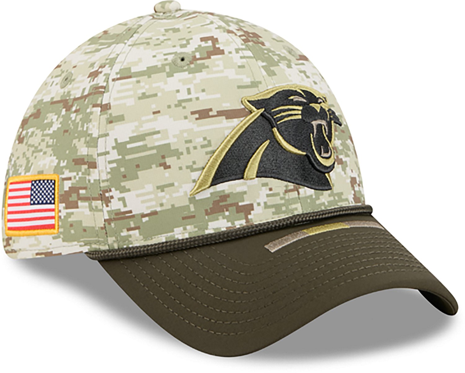 New Era Men's Panthers 25 Salute to Service Camo 39THIRTY Cap - view number 5