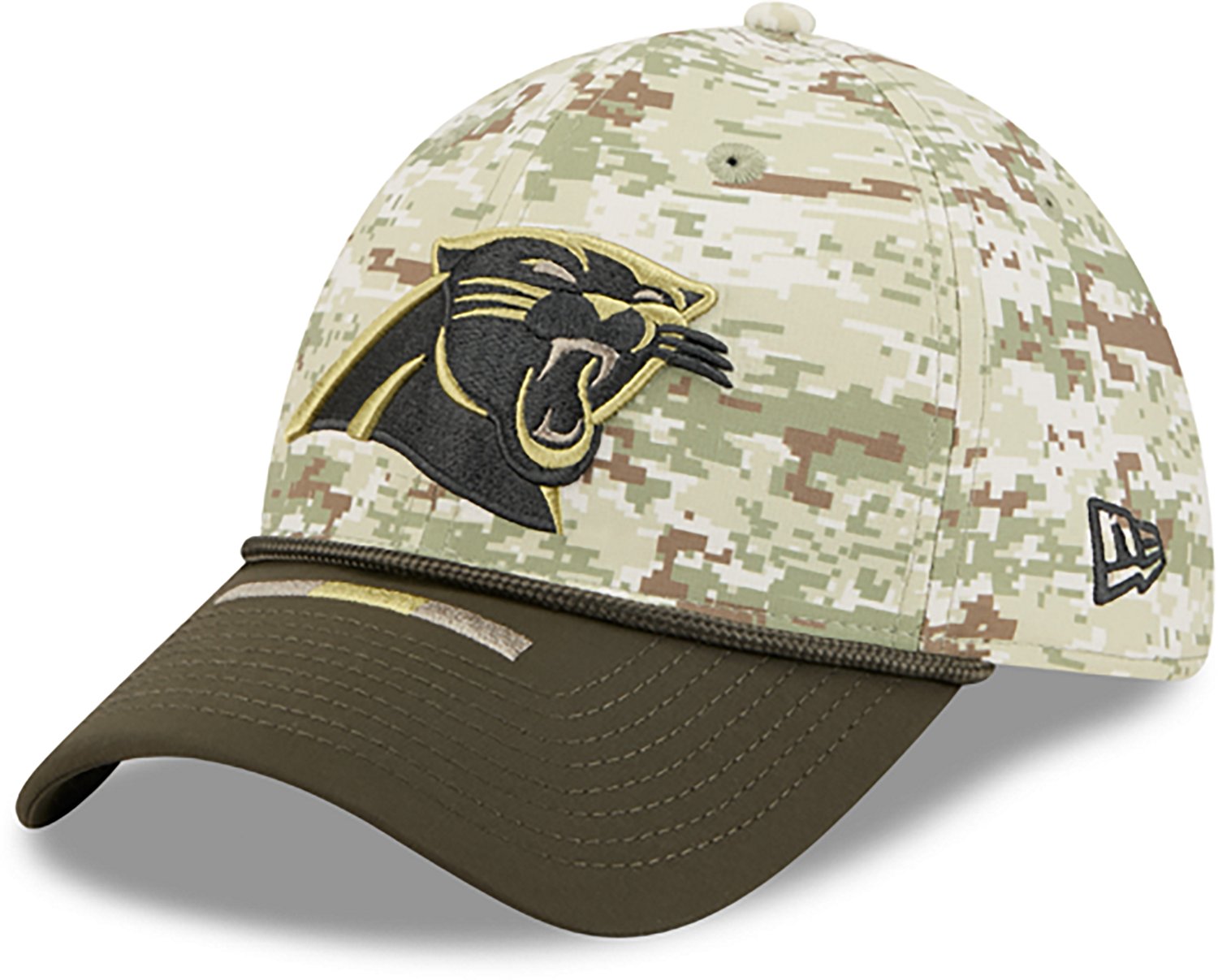 New Era Men's Panthers 25 Salute to Service Camo 39THIRTY Cap - view number 6
