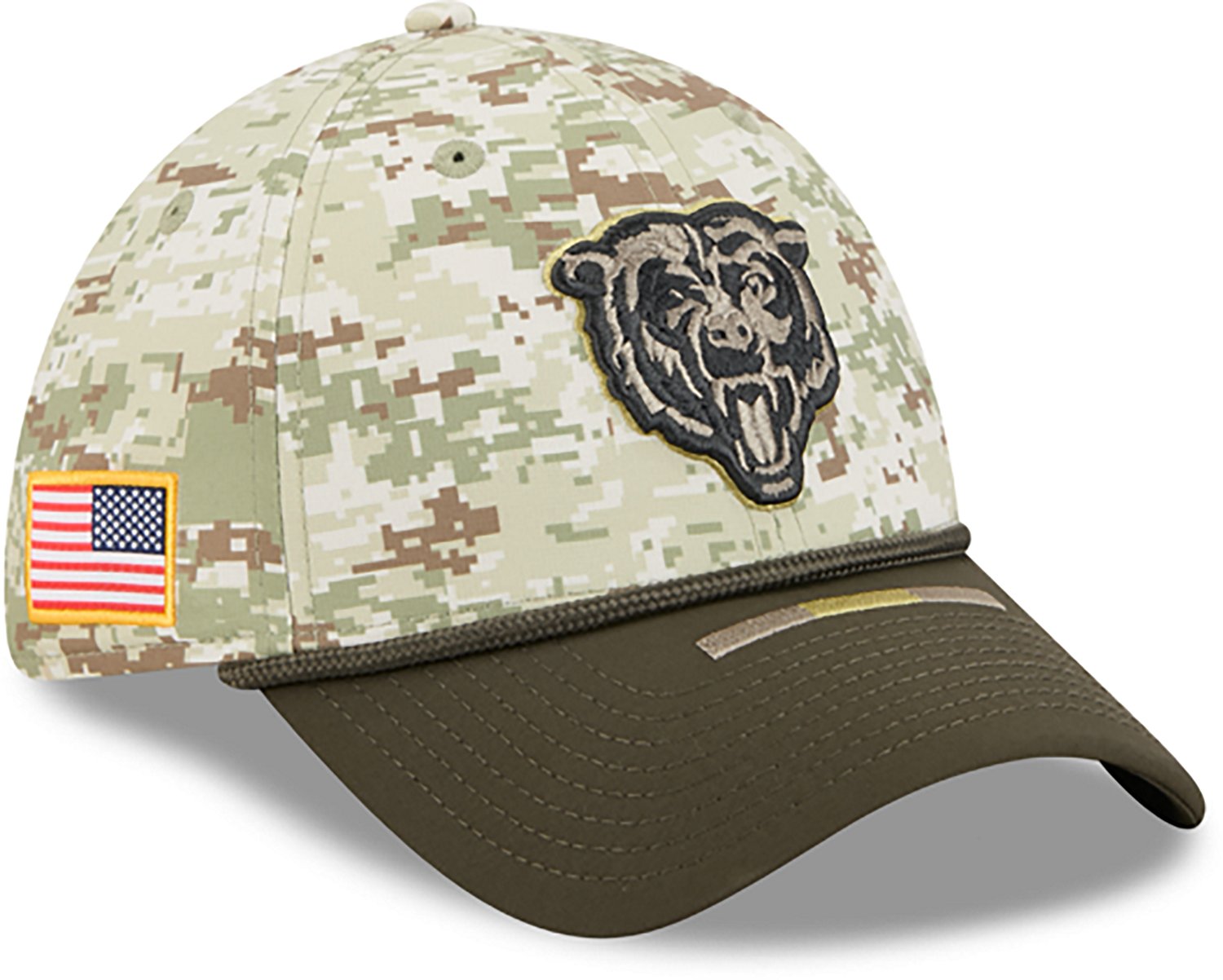 New Era Men's Bears 25 Salute to Service Camo 39THIRTY Cap - view number 5