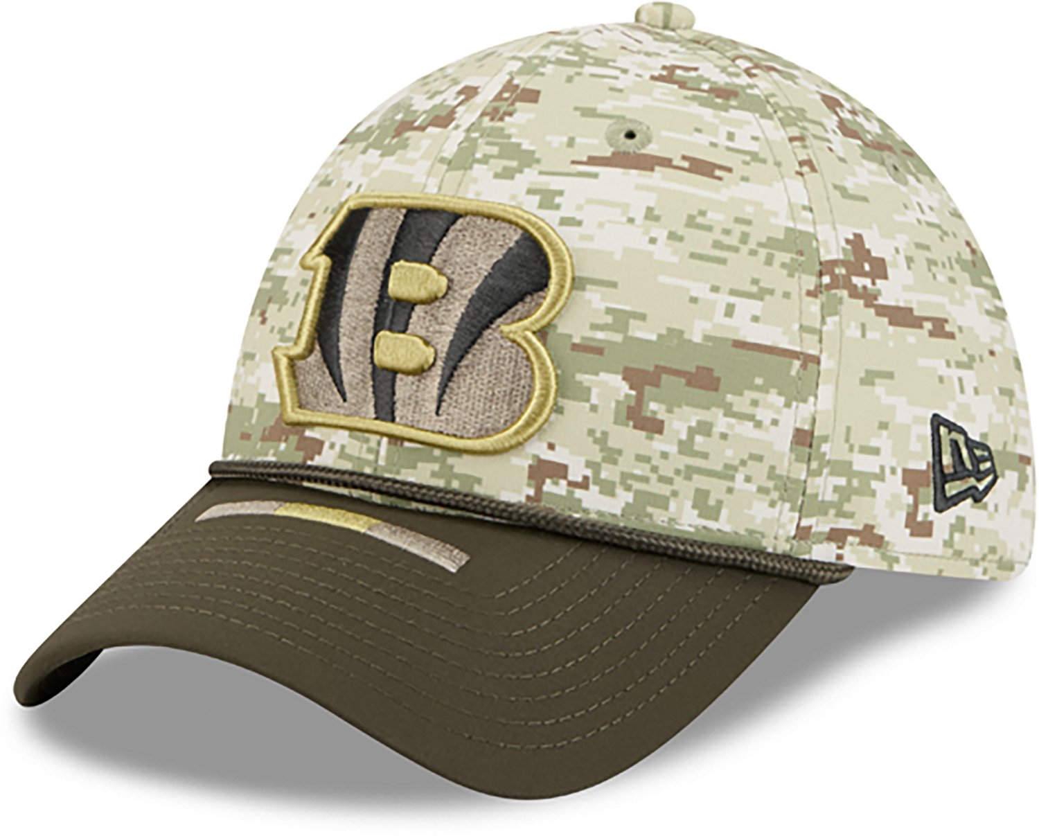 New Era Men's Bengals 25 Salute to Service Camo 39THIRTY Cap - view number 6