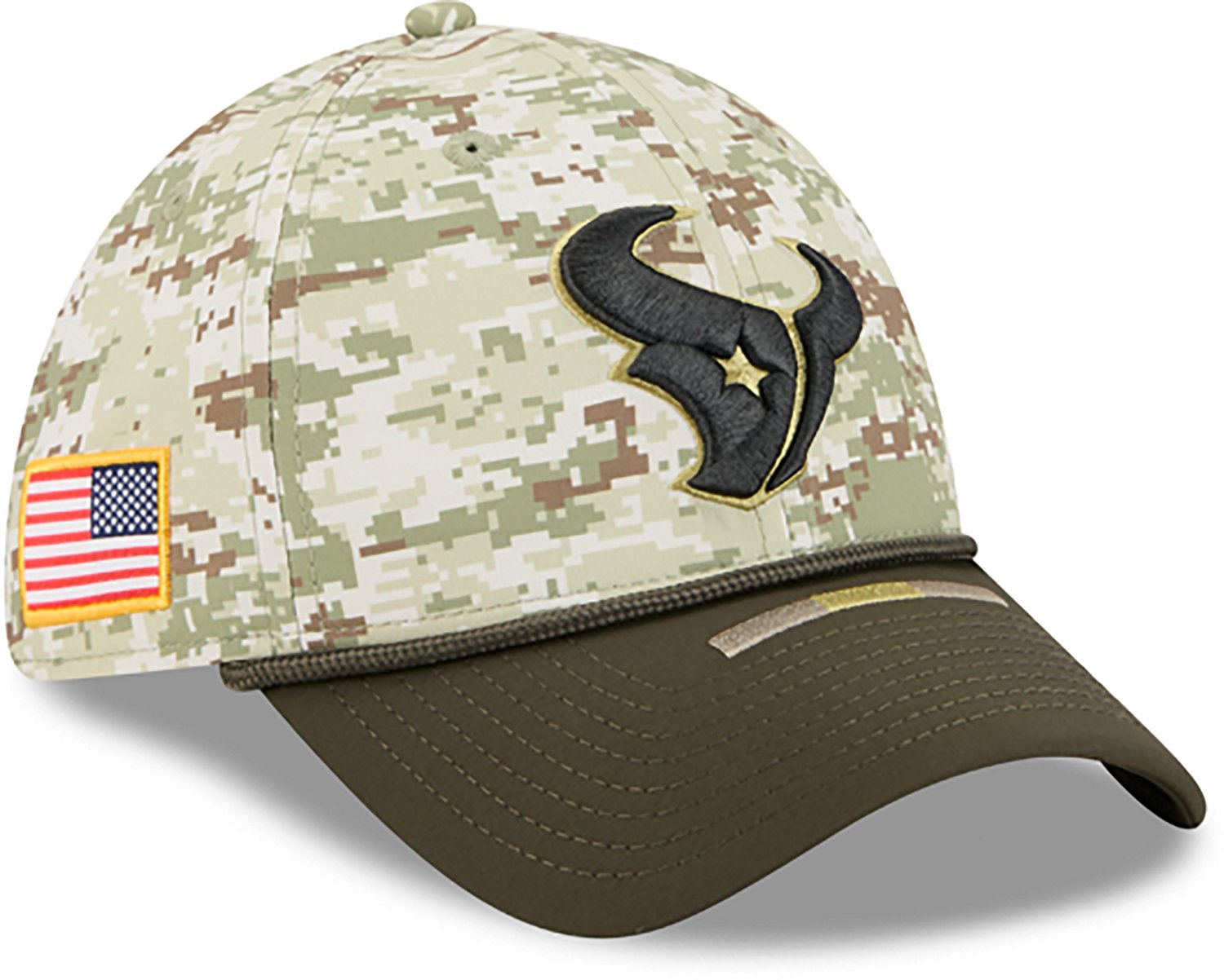 New Era Men's Texans 25 Salute to Service Camo 39THIRTY Cap - view number 5