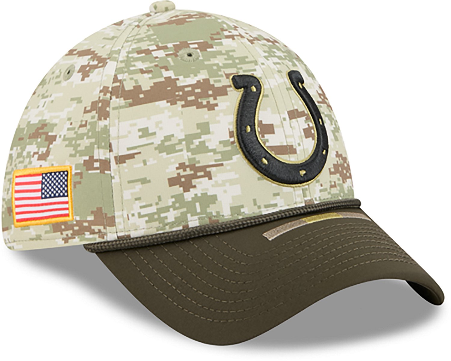 New Era Men's Colts 25 Salute to Service Camo 39THIRTY Cap - view number 5