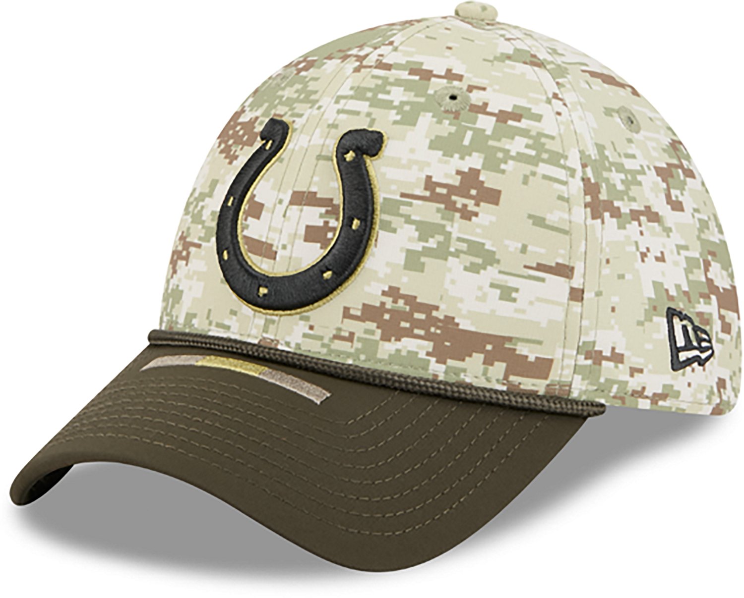 New Era Men's Colts 25 Salute to Service Camo 39THIRTY Cap - view number 6