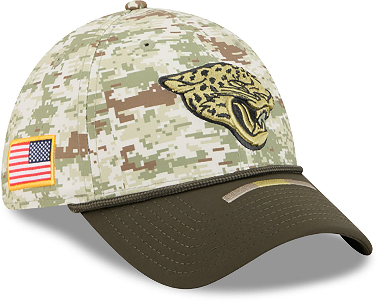 New Era Men's Jaguars 25 Salute to Service Camo 39THIRTY Cap - view number 5