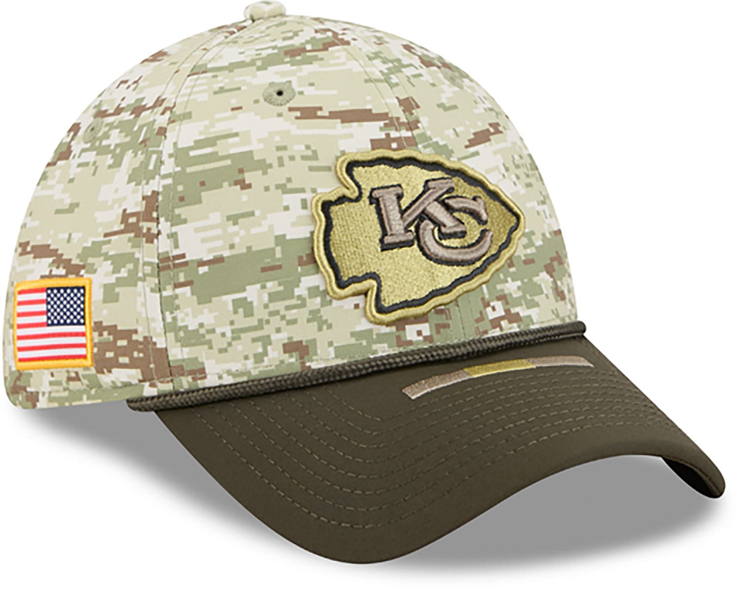 New Era Men's Chiefs 25 Salute to Service Camo 39THIRTY Cap - view number 5