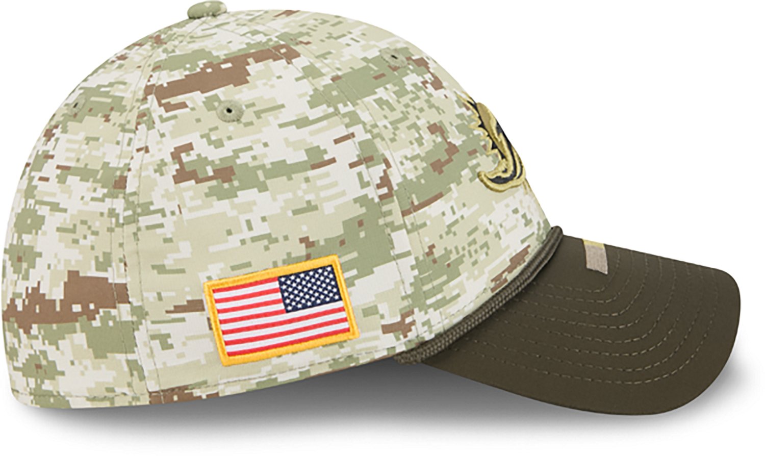 New Era Men's Dolphins 25 Salute to Service Camo 39THIRTY Cap - view number 3