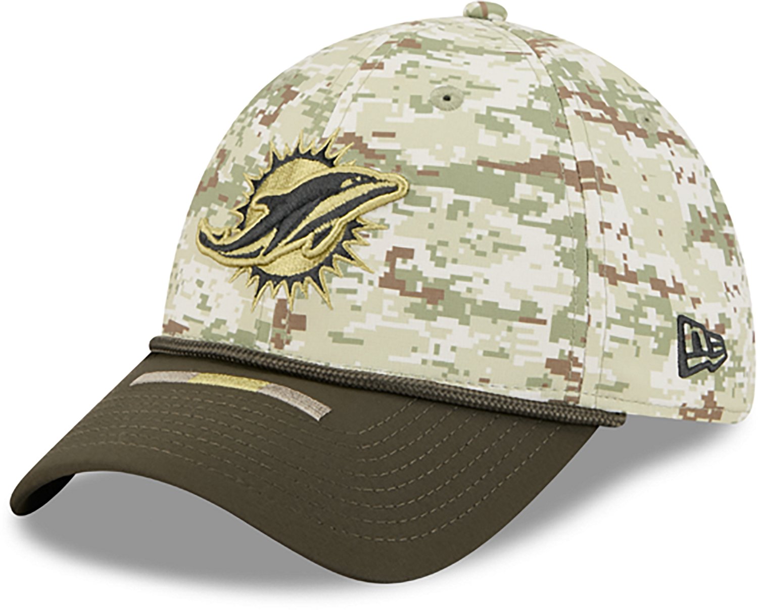 New Era Men's Dolphins 25 Salute to Service Camo 39THIRTY Cap - view number 6
