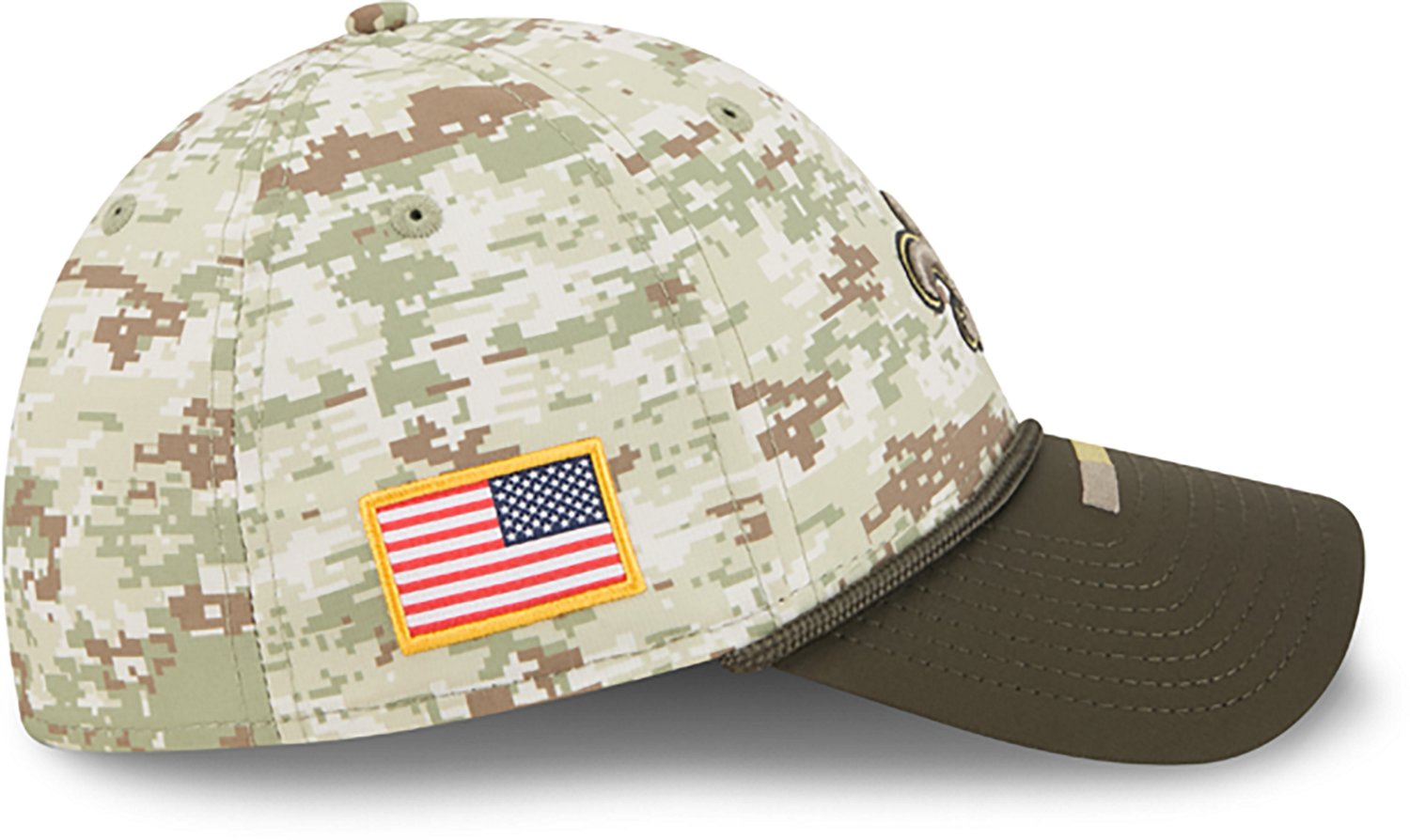 New Era Men's Saints 25 Salute to Service Camo 39THIRTY Cap - view number 3
