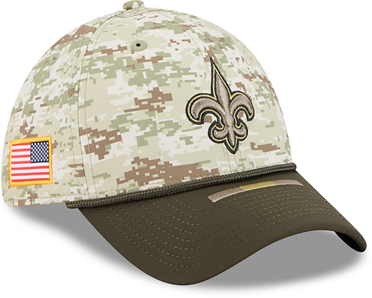 New Era Men's Saints 25 Salute to Service Camo 39THIRTY Cap - view number 5