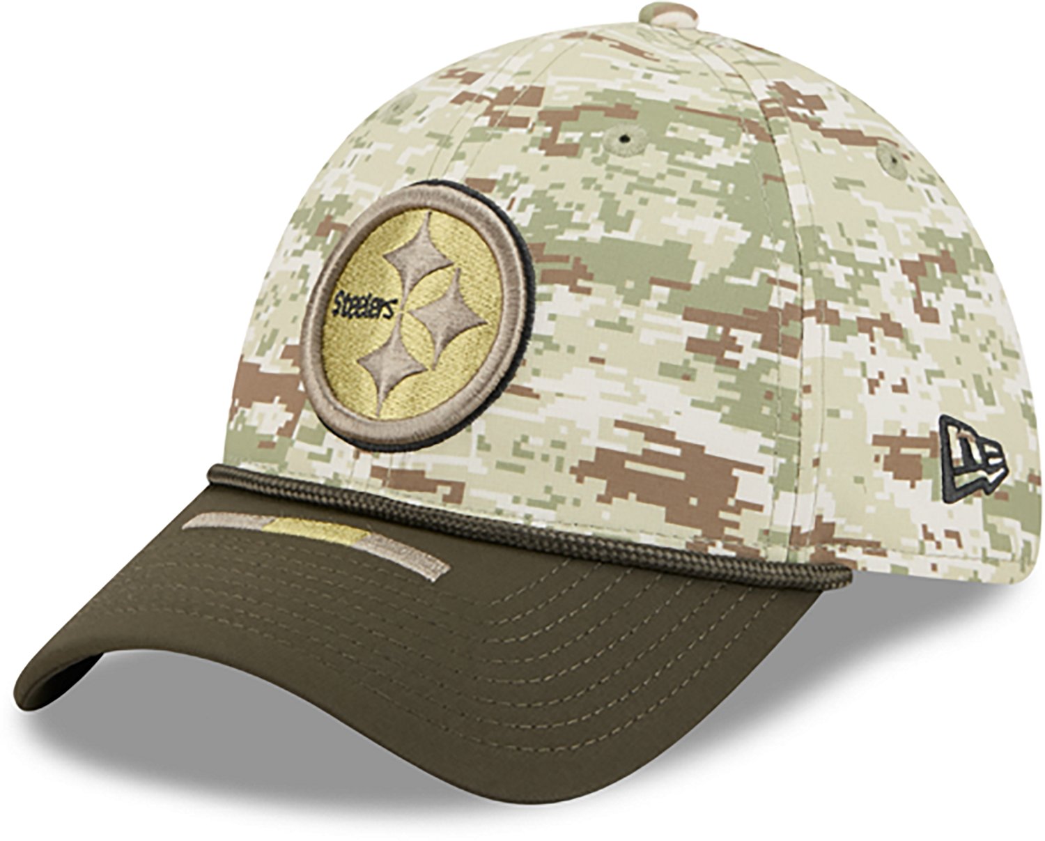New Era Men's Steelers 25 Salute to Service Camo 39THIRTY Cap - view number 6