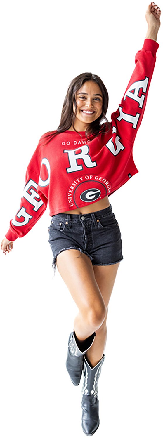 Gameday Social Women's University of Georgia Phipps Split Crop Corded Long Sleeve T-shirt - view number 5