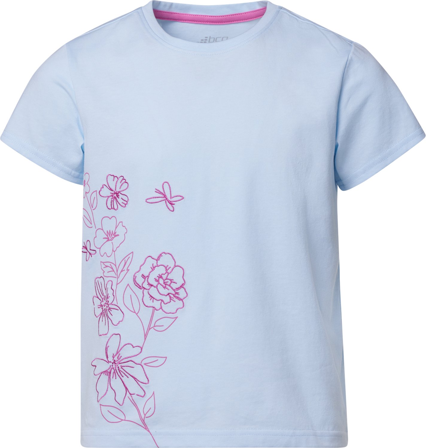 BCG Girls' Lifestyle Dainty Flowers Cotton GFX Short Sleeve Graphic T-shirt