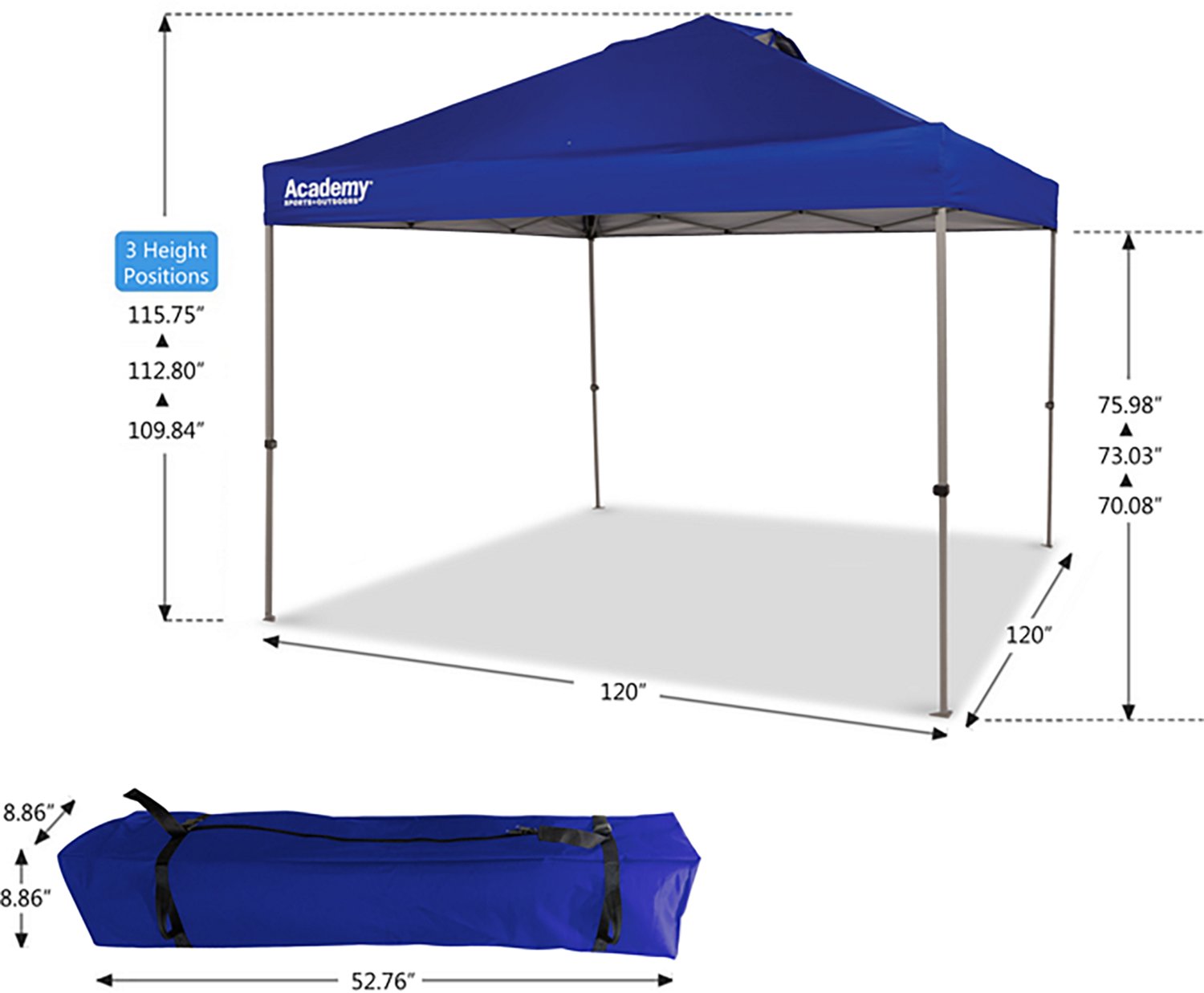Academy Sports + Outdoors One Push 10 ft x 10 ft Straight Leg Canopy - view number 7