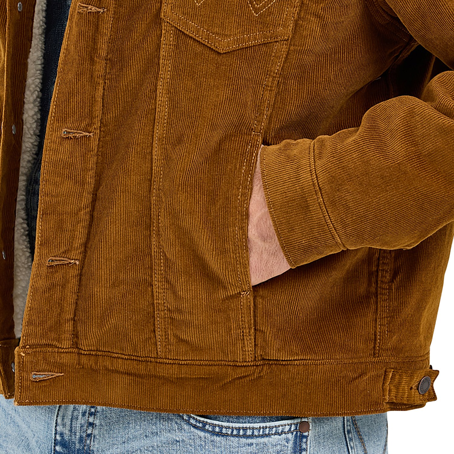 Wrangler Men's Western Cord Cowboy Cut Sherpa Lined Jacket - view number 3