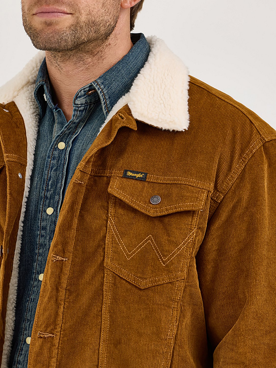 Wrangler Men's Western Cord Cowboy Cut Sherpa Lined Jacket - view number 4