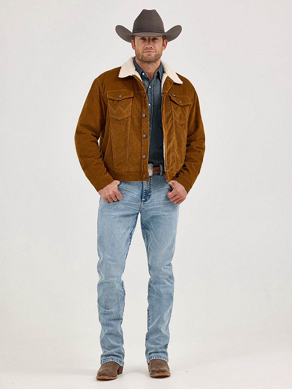 Wrangler Men's Western Cord Cowboy Cut Sherpa Lined Jacket - view number 5
