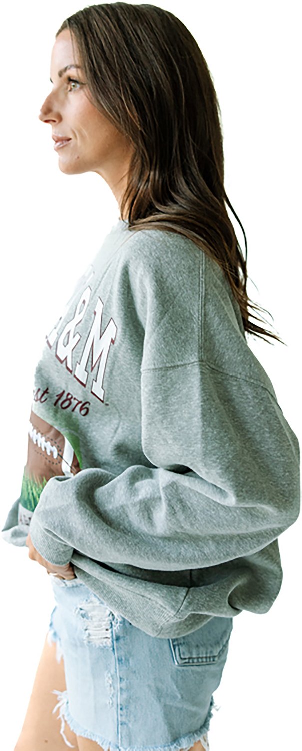 Gameday Social Women's Texas A&M Malone Oversized Long-sleeve Crewneck Fleece - view number 3