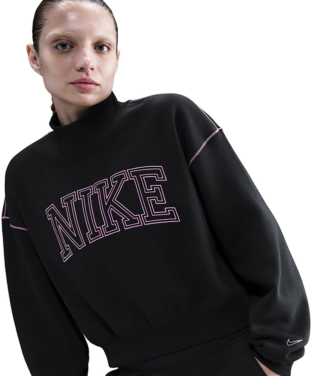 Nike Women's Nike Sportswear Phoenix Fleece Mock Neck Sweatshirt - view number 3