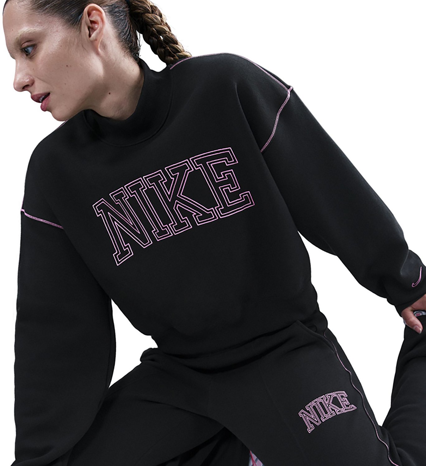 Nike Women's Nike Sportswear Phoenix Fleece Mock Neck Sweatshirt - view number 5