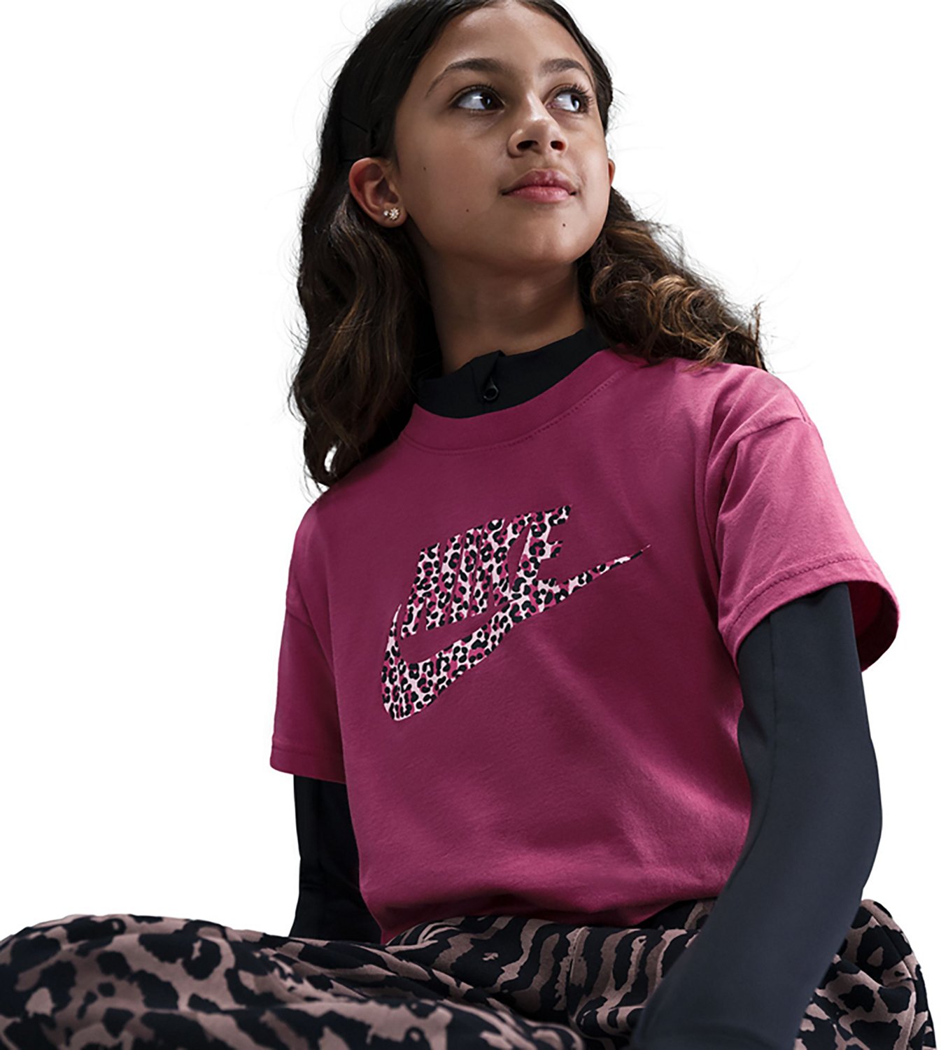 Nike Girls' 4-7 Sportswear Boxy Animal Print T-shirt - view number 4