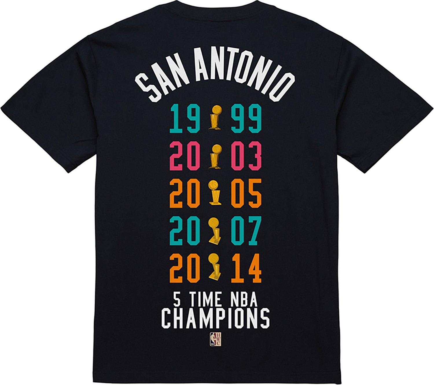 Mitchell & Ness Men's San Antonio Spurs 5X Champs Graphic T-shirt - view number 2