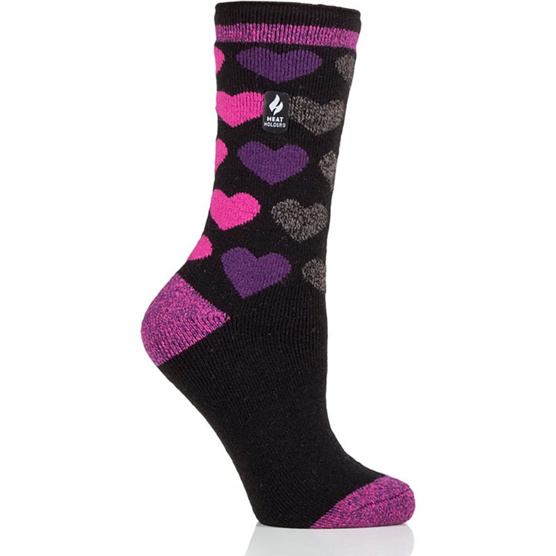 Heat Holders Lite Womens 1 Pair Crew Socks, 5-9, Black