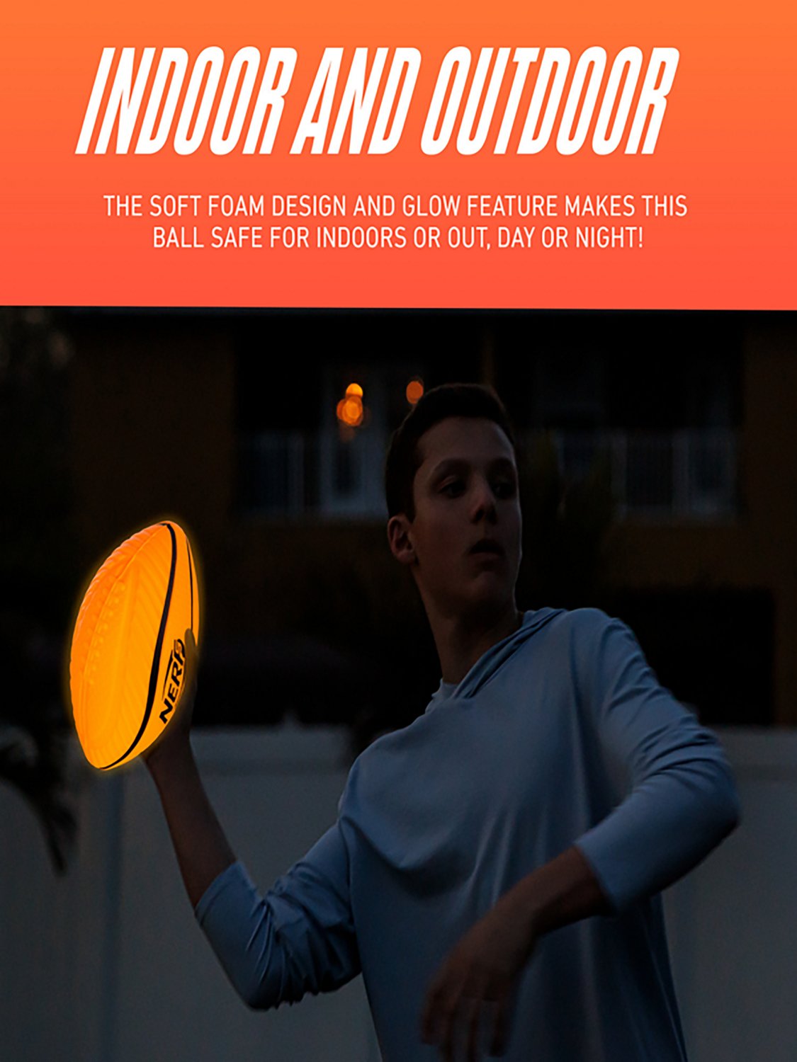 NERF Spiral Glow In The Dark Football                                                                                            - view number 4