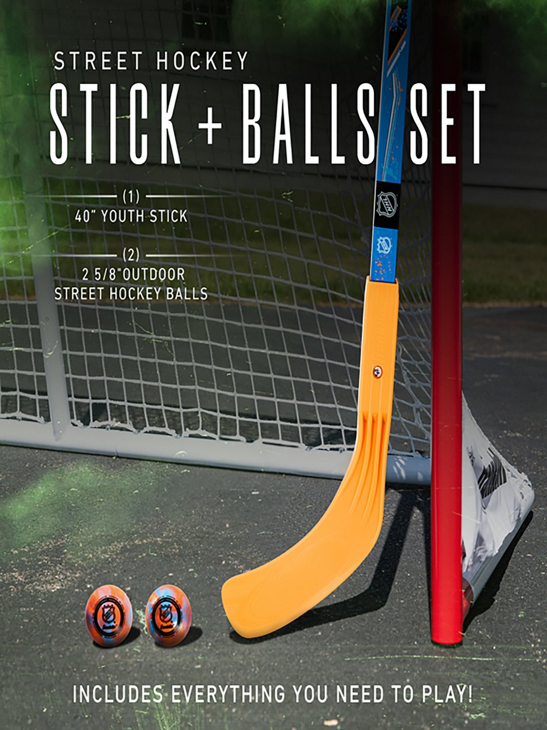 Franklin Sports NHL Youth Street Hockey Stick and 2 Balls - view number 2
