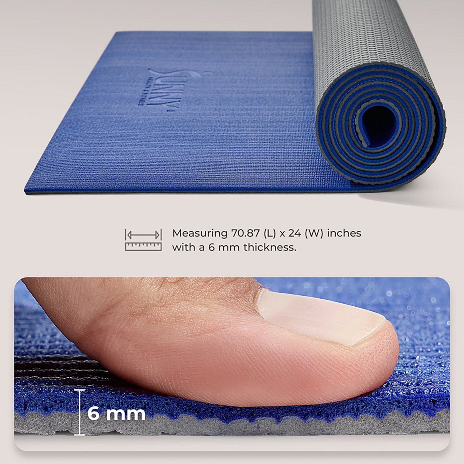 Sunny Health & Fitness Anti-Slip Dual Color Exercise Yoga Mat - view number 3