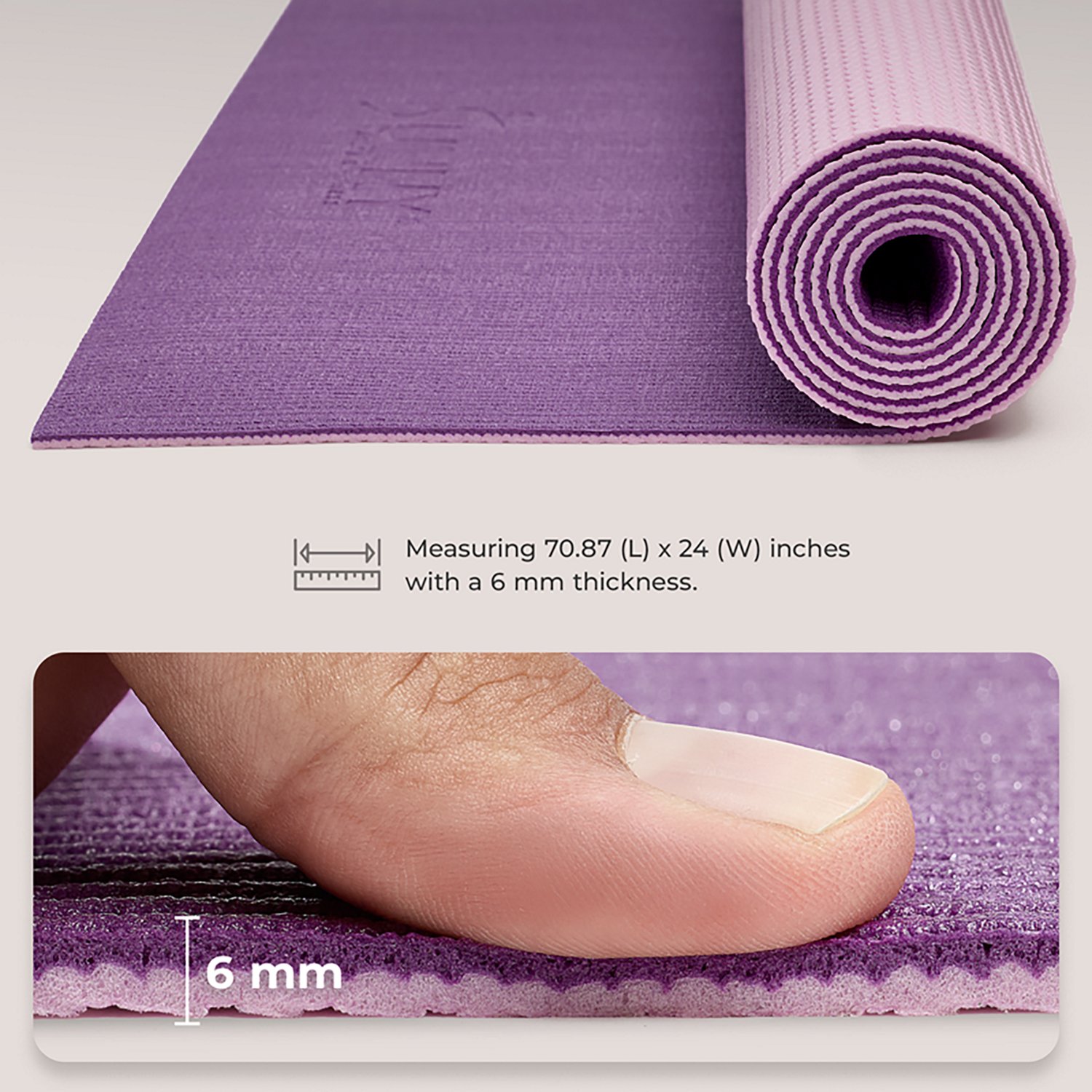 Sunny Health & Fitness Anti-Slip Dual Color Exercise Yoga Mat - view number 3