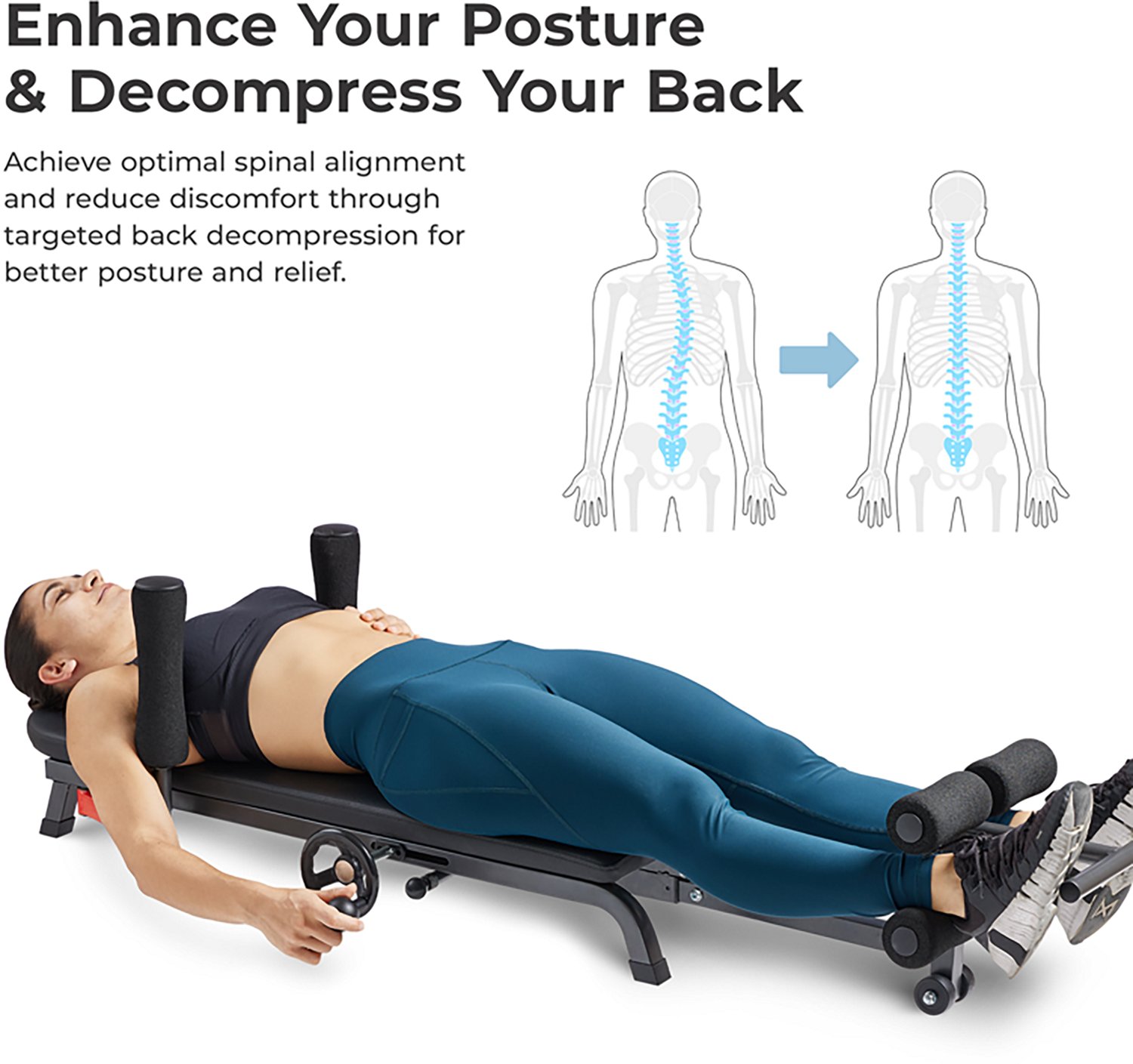 Sunny Health & Fitness Adjustable Stretch and Decompression Table - view number 3