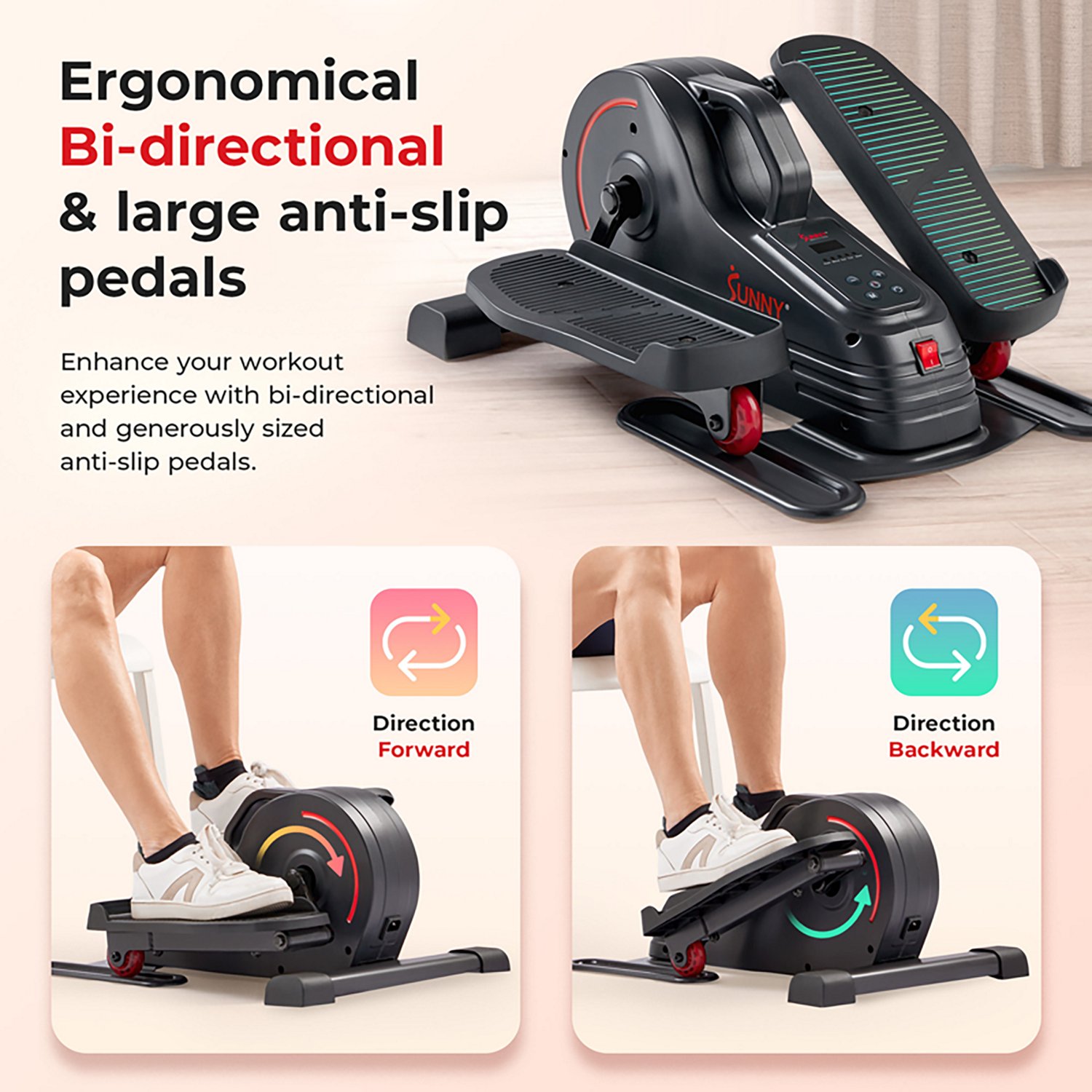 Sunny Health & Fitness SitFit Smart Electric Motorized Under Desk Smart Elliptical - view number 4