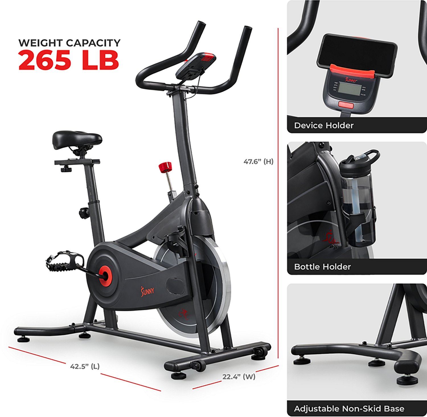 Sunny Health & Fitness ACTIVE 100 Smart Magnetic Cycling Exercise Bike - view number 2