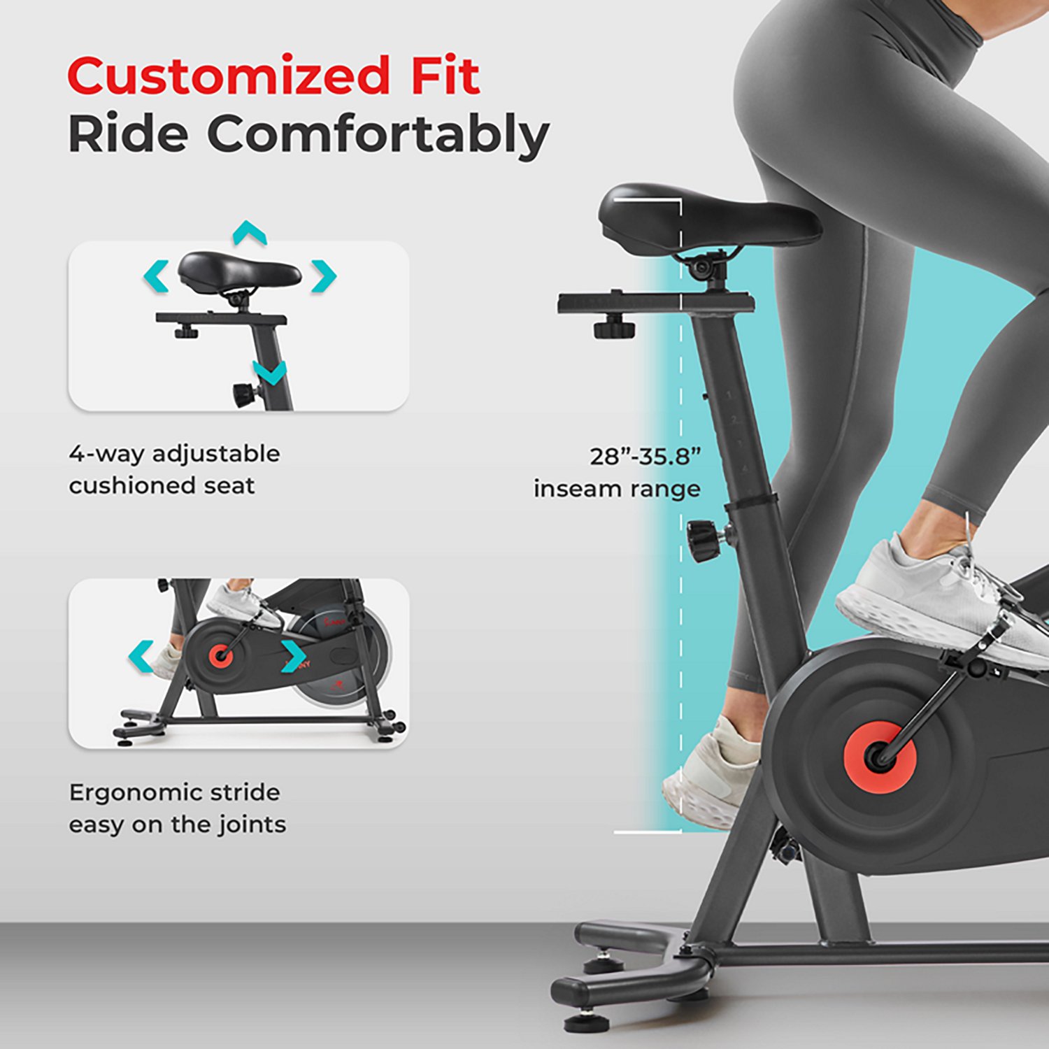 Sunny Health & Fitness ACTIVE 100 Smart Magnetic Cycling Exercise Bike - view number 5