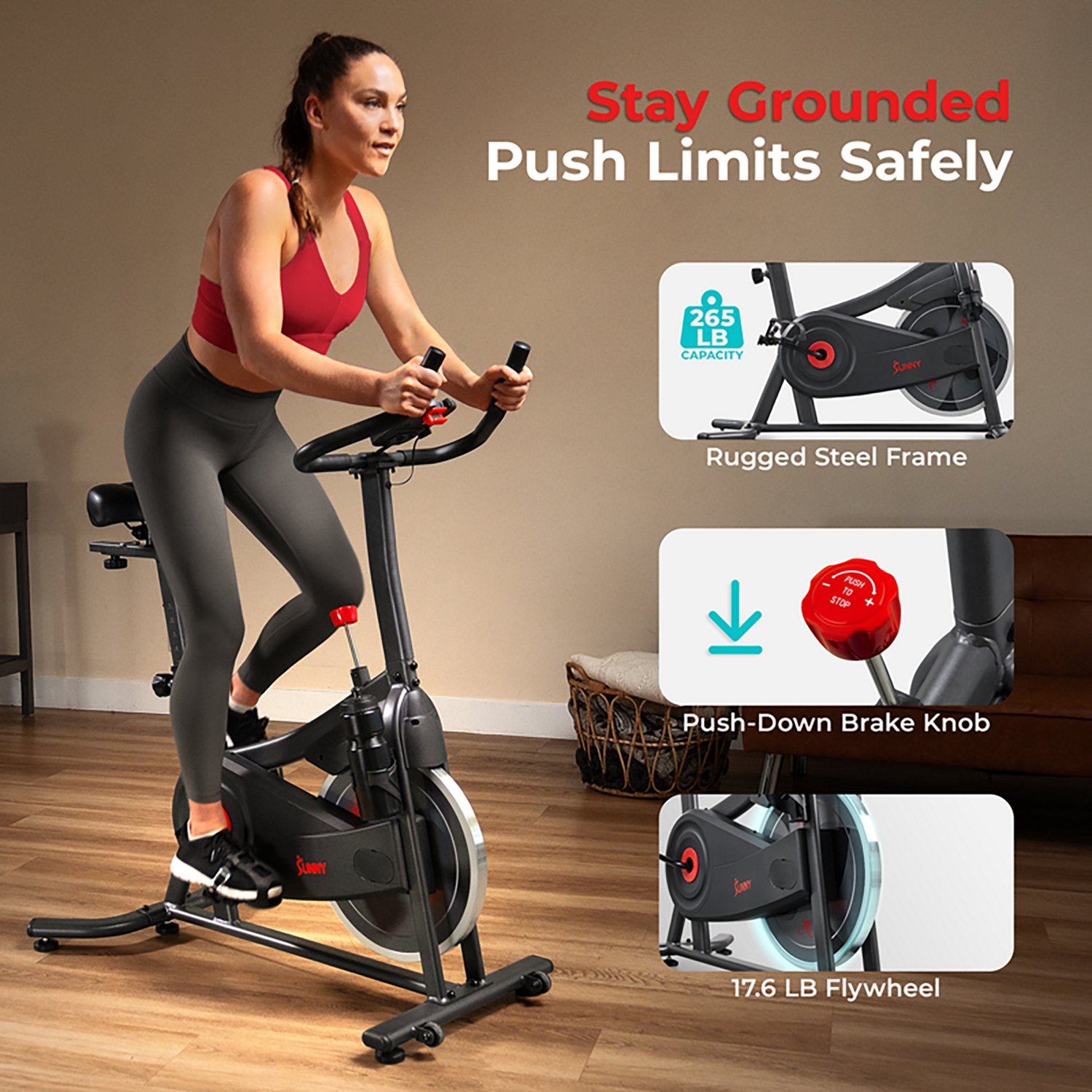 Sunny Health & Fitness ACTIVE 100 Smart Magnetic Cycling Exercise Bike - view number 6