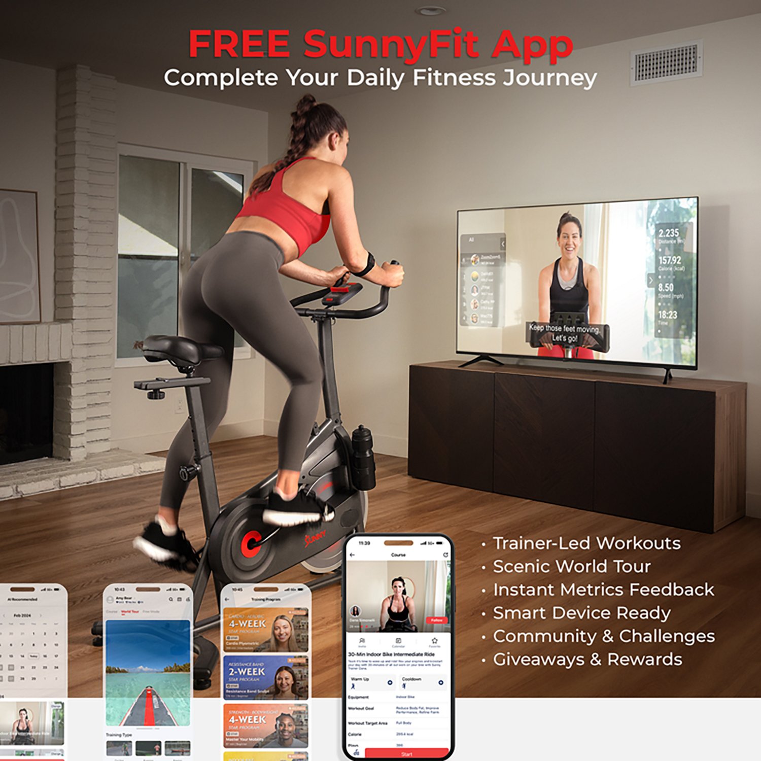 Sunny Health & Fitness ACTIVE 100 Smart Magnetic Cycling Exercise Bike - view number 7