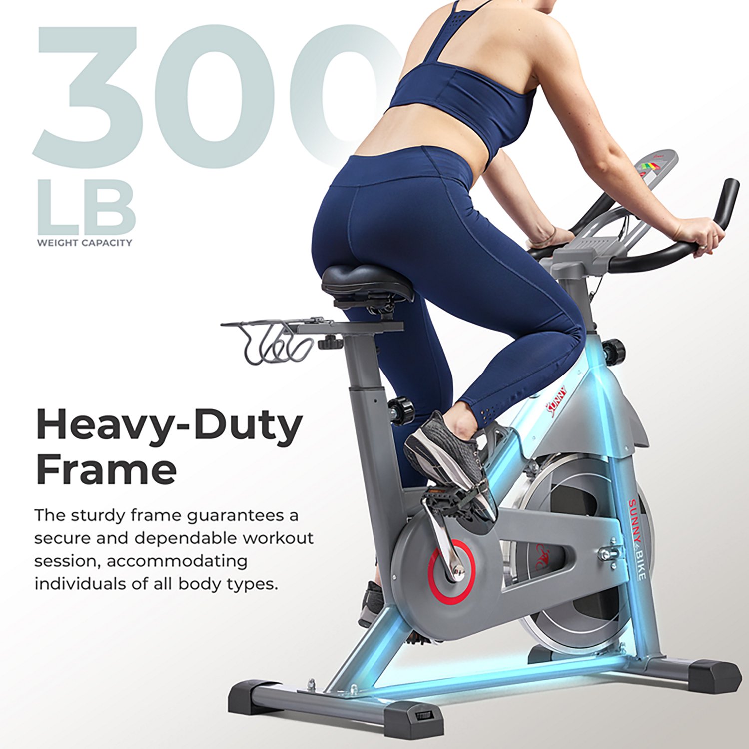 Sunny Health & Fitness SMART Magnetic Resistance Exercise Bike with Dumbbell Holder - view number 4