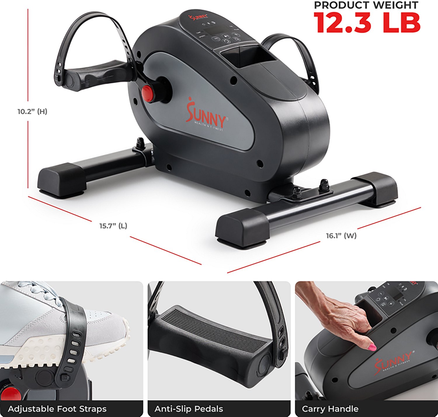 Sunny Health & Fitness SMART Motorized 18 Level Mini Exercise Bike - view number 2