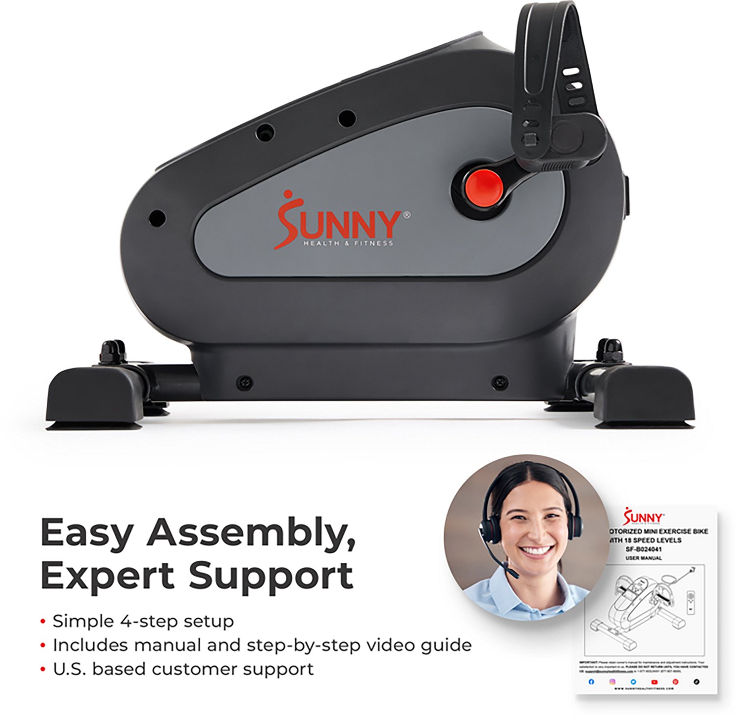 Sunny Health & Fitness SMART Motorized 18 Level Mini Exercise Bike - view number 3