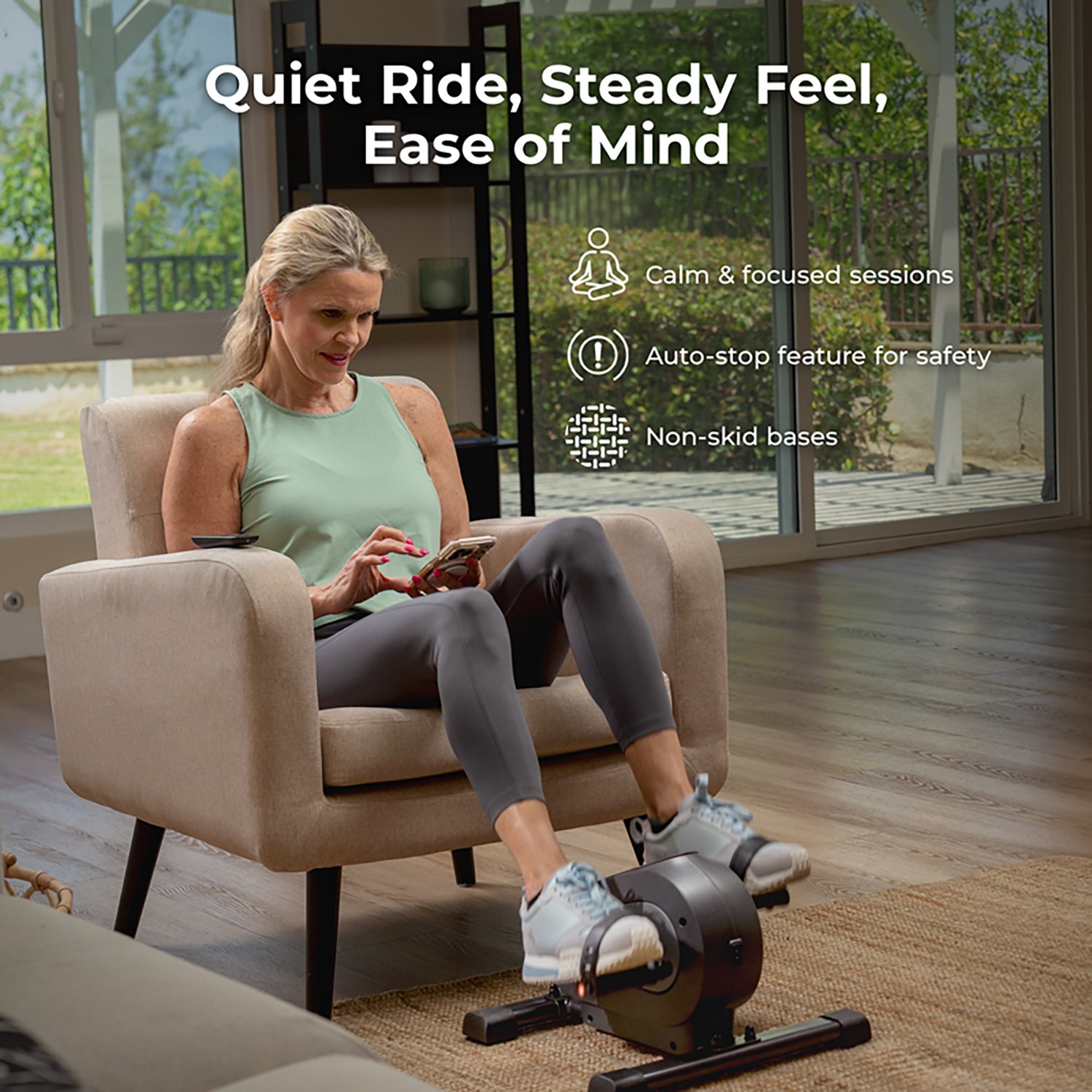 Sunny Health & Fitness SMART Motorized 18 Level Mini Exercise Bike - view number 7