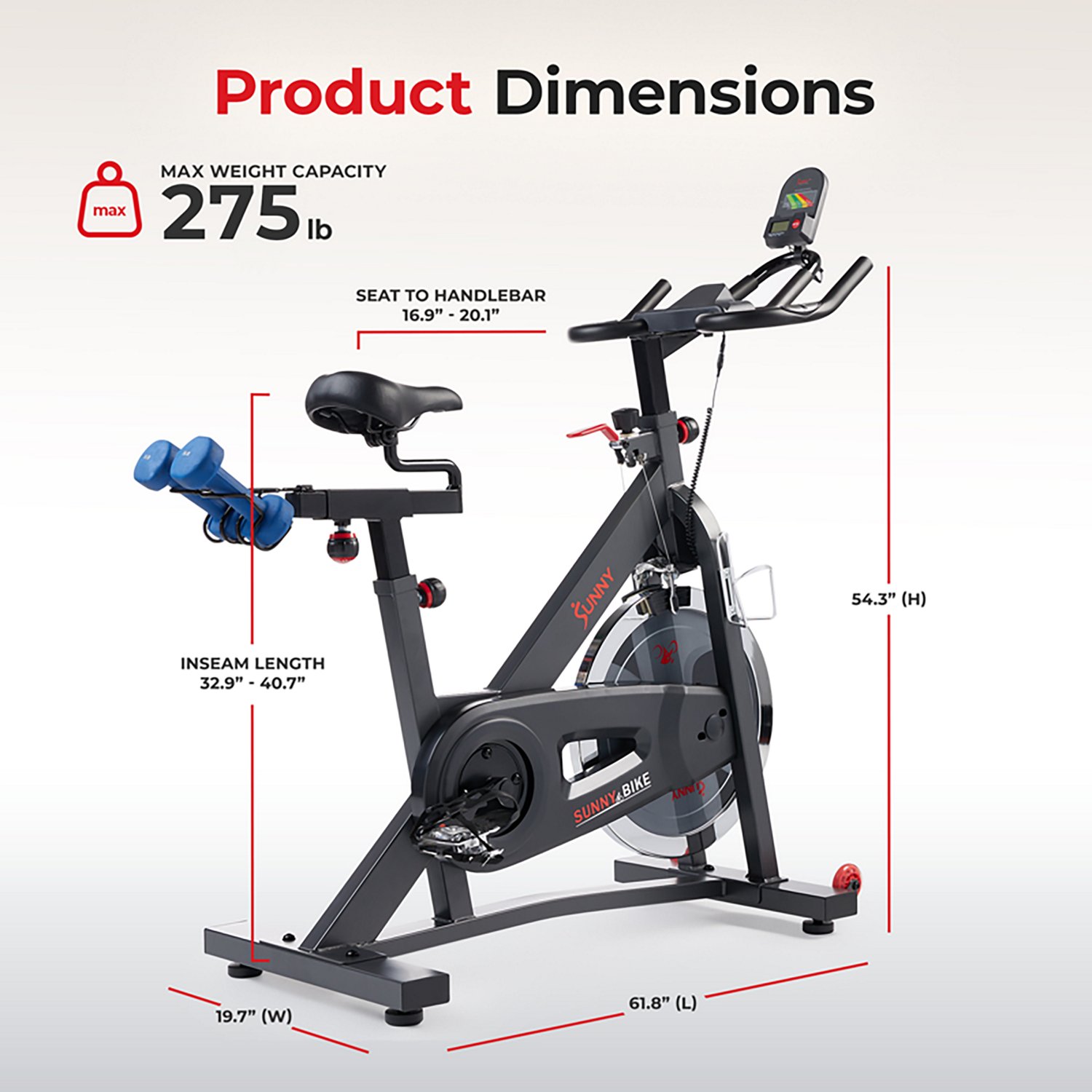 Sunny Health & Fitness SMART Pro Indoor Cycling Exercise Bike - view number 3