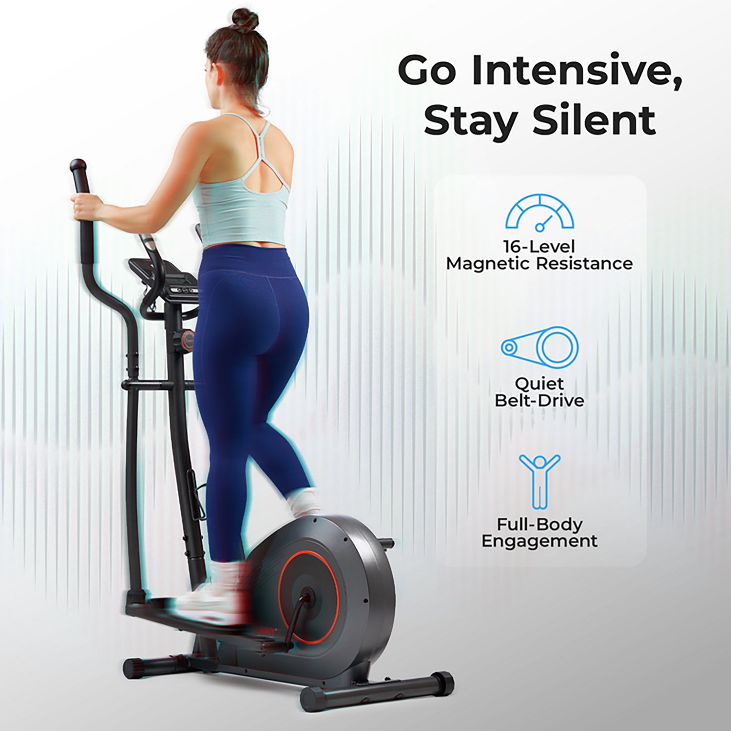 Sunny Health & Fitness Corezy 16-Level Smart Magnetic Resistance Elliptical - view number 3