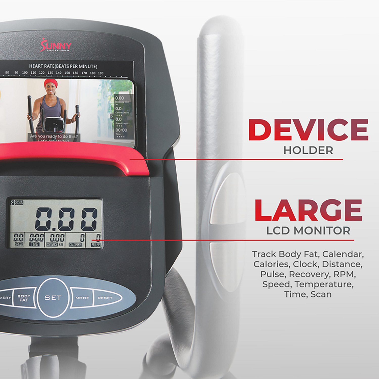 Sunny Health & Fitness Elite Interactive Cross Training Elliptical - view number 3