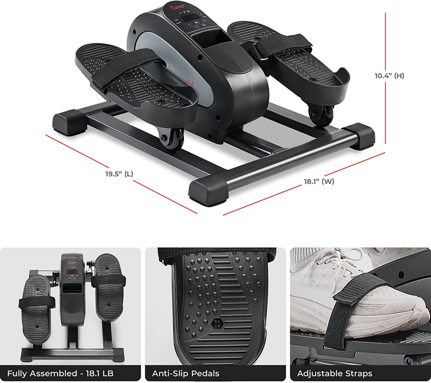 Sunny Health & Fitness SMART Motorized 18-Level Mini Elliptical - view number 2