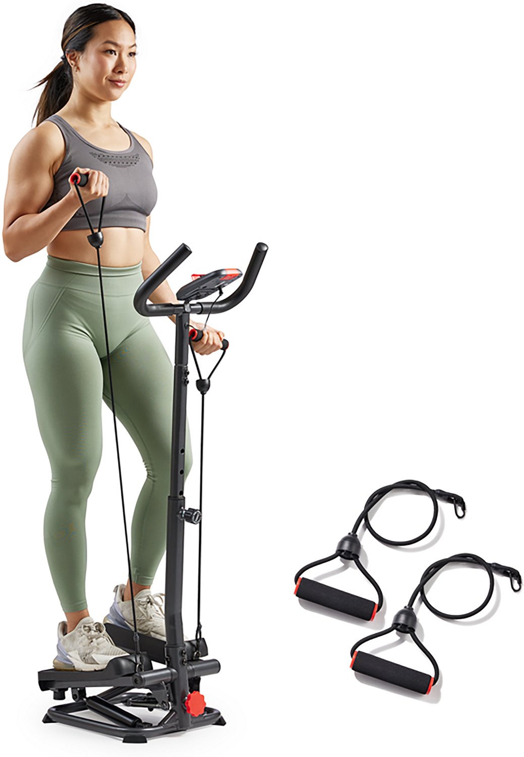 Sunny Health & Fitness Premier Smart Exercise Stepper with Handlebars and Resistance Bands - view number 5