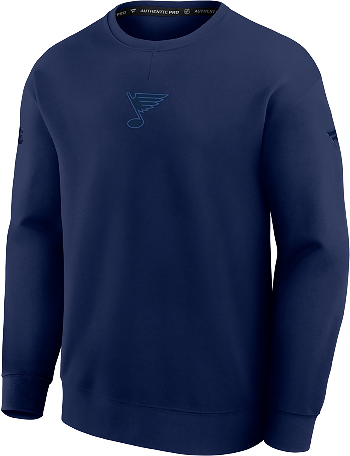 Fanatics Men's Blues Authentic Pro Road Fleece Long Sleeve Crew Top - view number 2